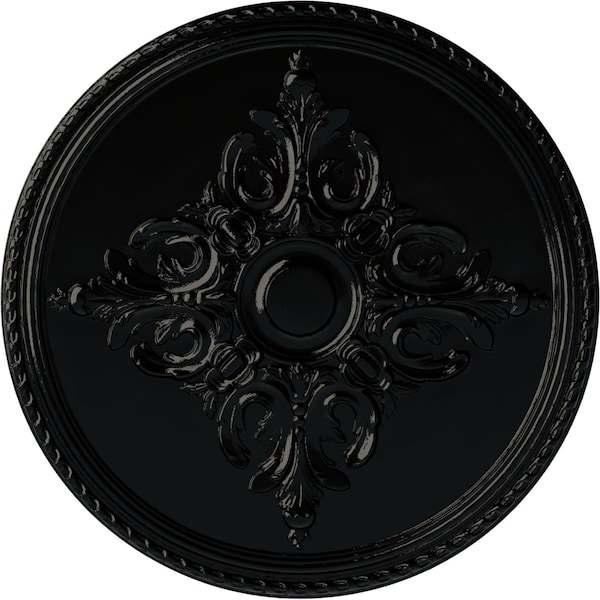 Ekena Millwork Milton Ceiling Medallion (Fits Canopies up to 7 7/8"), Hand-Painted Black Pearl, 40 5/8"OD x 1 3/4"P CM40MIBPS - main